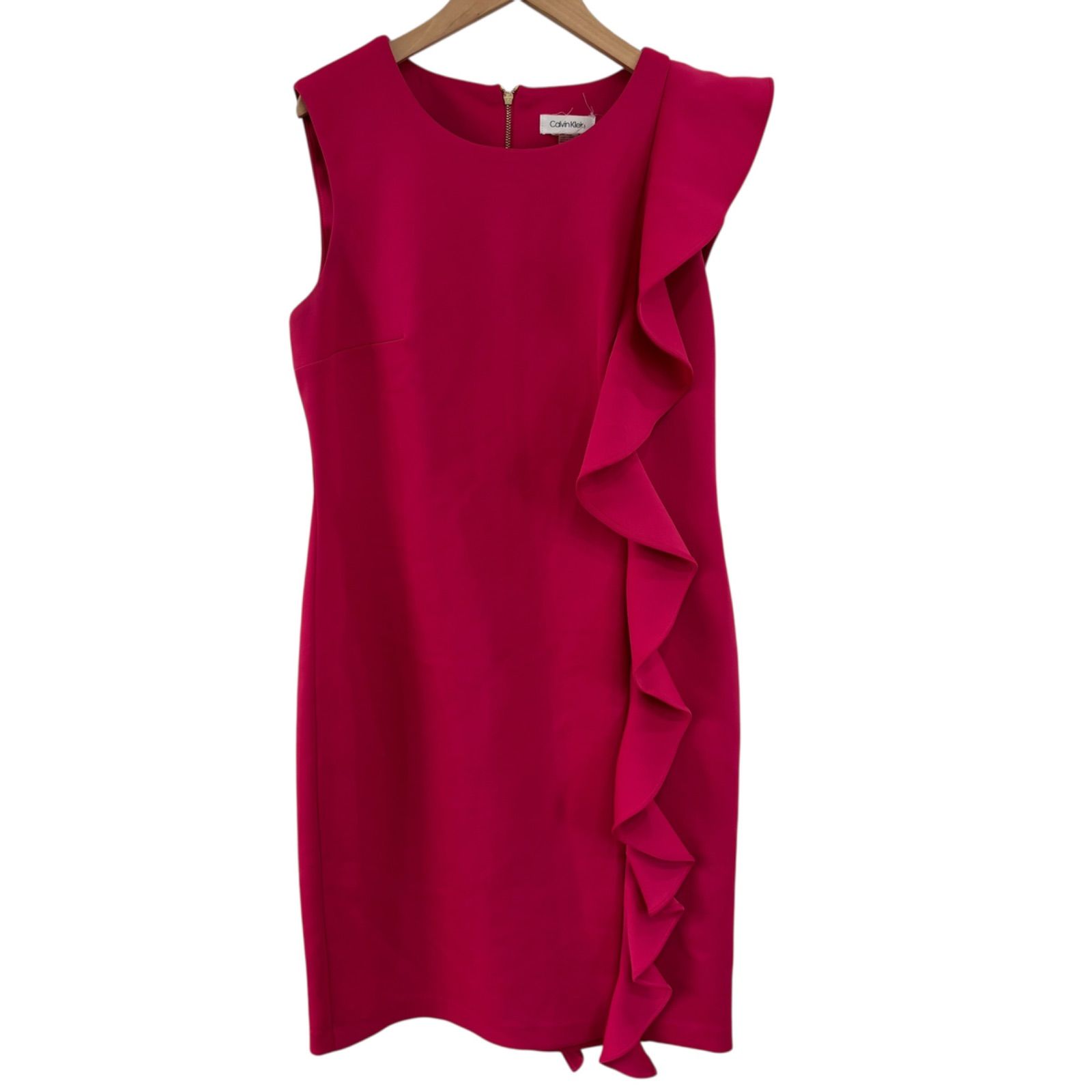 Calvin Klein カルバンクライン ラッフル ノースリーブワンピース