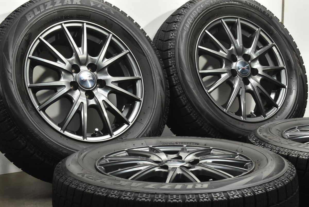美品】Weds VELVA 15in 6J +43 PCD100 ブリヂストン ブリザック VRX 