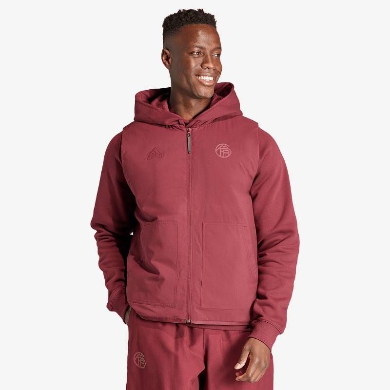 【送料無料・匿名配送】adidas アディダス バイエルンミュンヘン 23/24 ジレ ライフスタイル ジャケット フーディー 赤 レッド 黒 ブラック 新品 正規品 並行輸入 日本未発売 12,946円