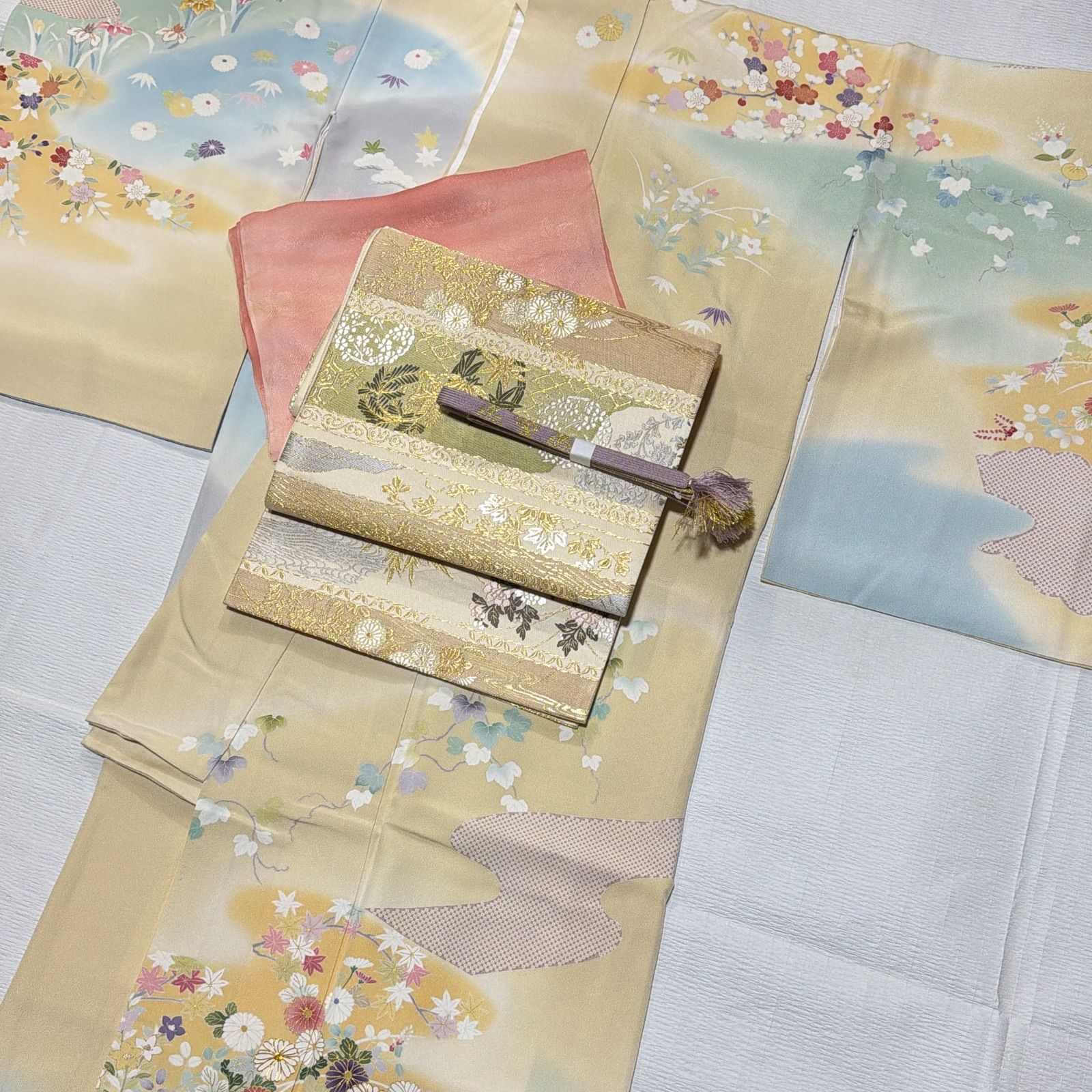 訪問着 正絹 セット 金駒刺繍 - メルカリ