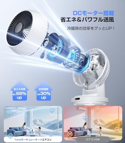 迅速に発送】サーキュレーター【暖房節電・360°強風】dcモーター 上下