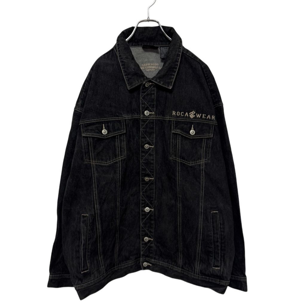 ROCAWEAR】 Logo Embroidery Black Denim Jacket ロゴ刺繡 ブラック