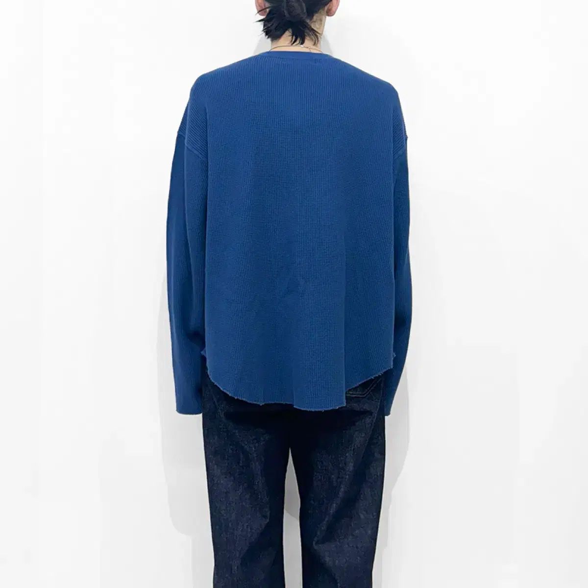 アンユーズド UNUSED サーマル ワッフル ロングスリーブ ブルー 3