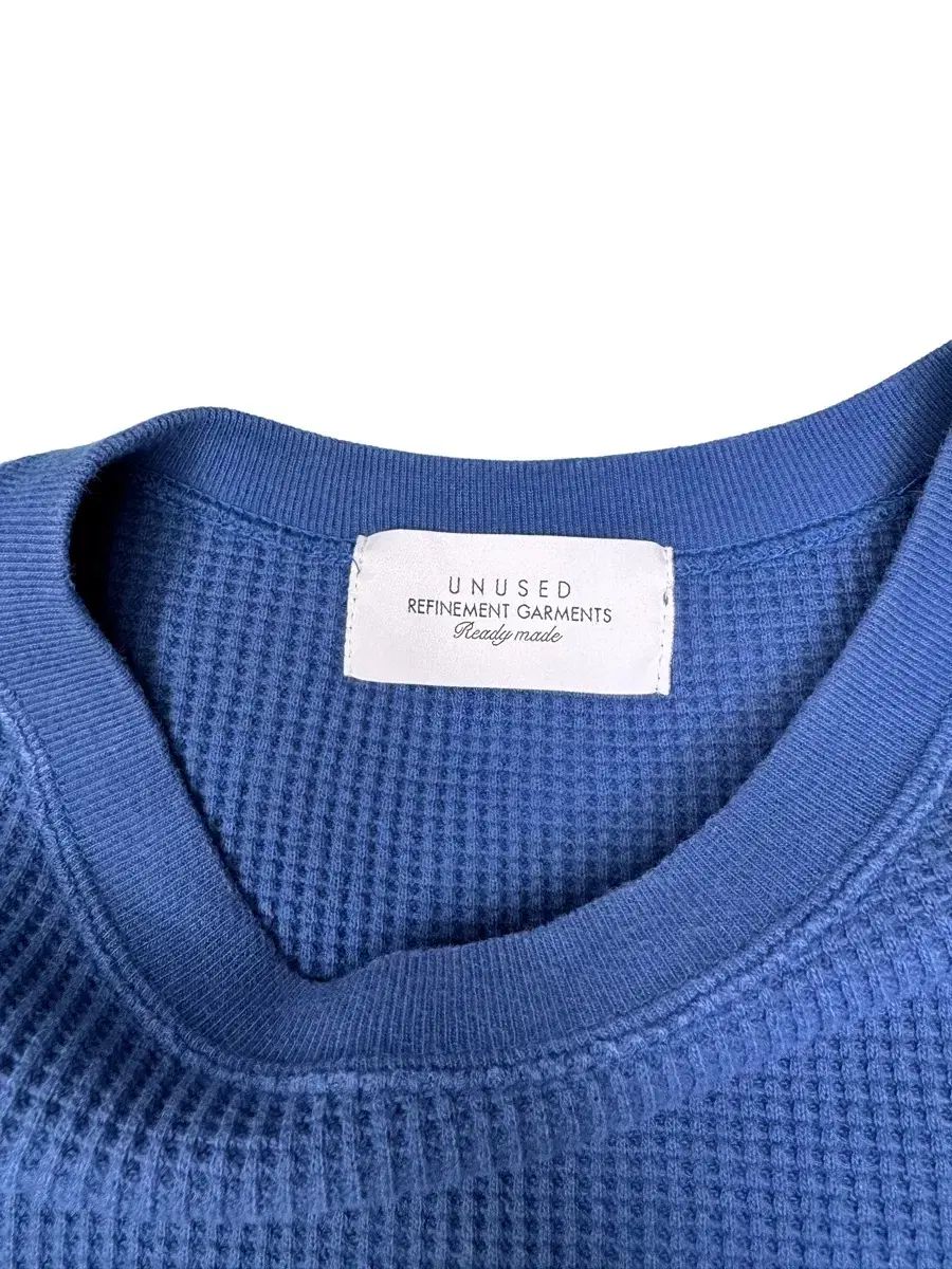 アンユーズド UNUSED サーマル ワッフル ロングスリーブ ブルー 3
