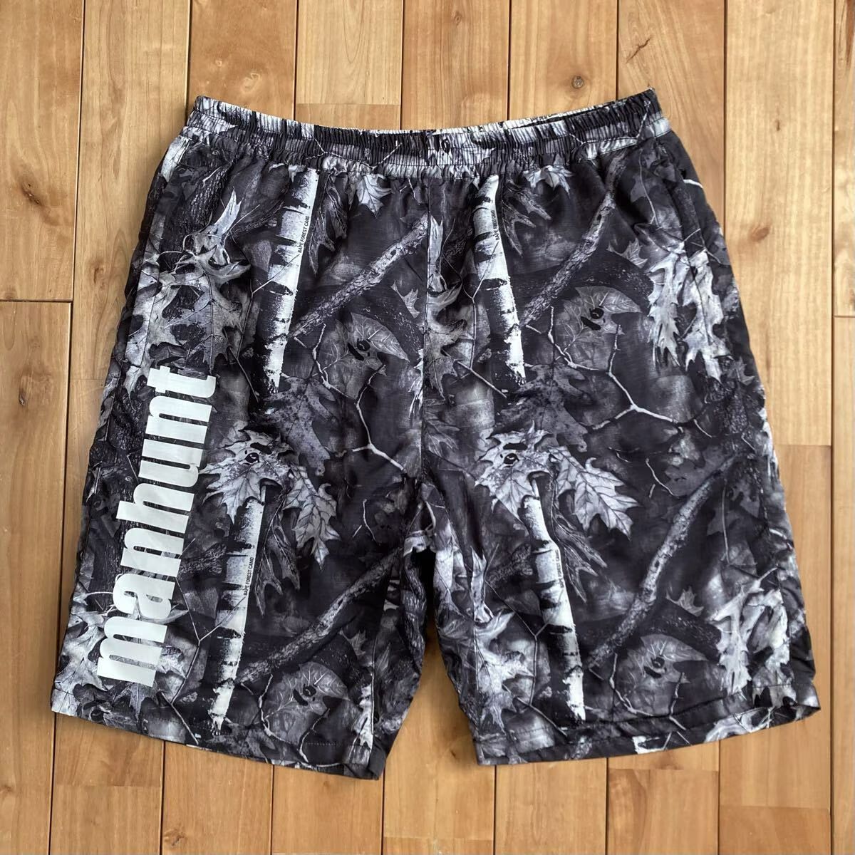 FOREST CAMO TRACK SHORTS Lサイズ a bathing ape BAPE ナイロン 