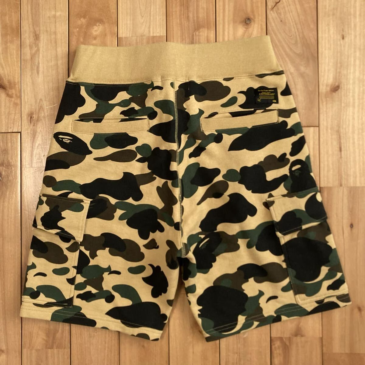 BAPE 1st camo yellow スウェット カーゴ ハーフパンツ Sサイズ a 
