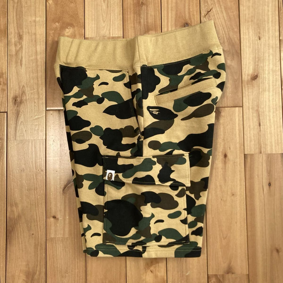 BAPE 1st camo yellow スウェット カーゴ ハーフパンツ Sサイズ a