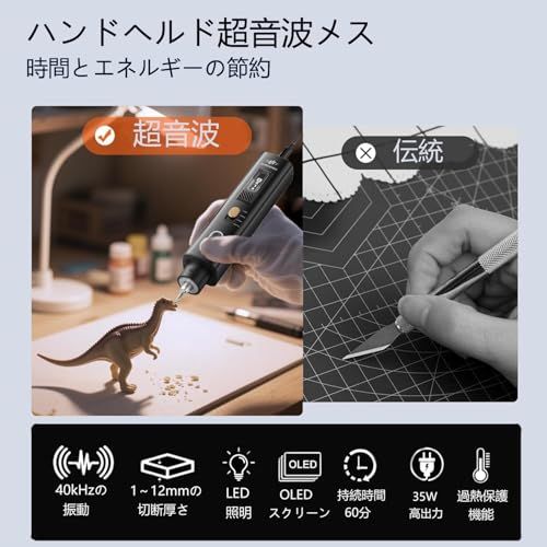 ◇40000Hz超音波切断機、2in1多機能ハンドヘルドプロセス切断ツール