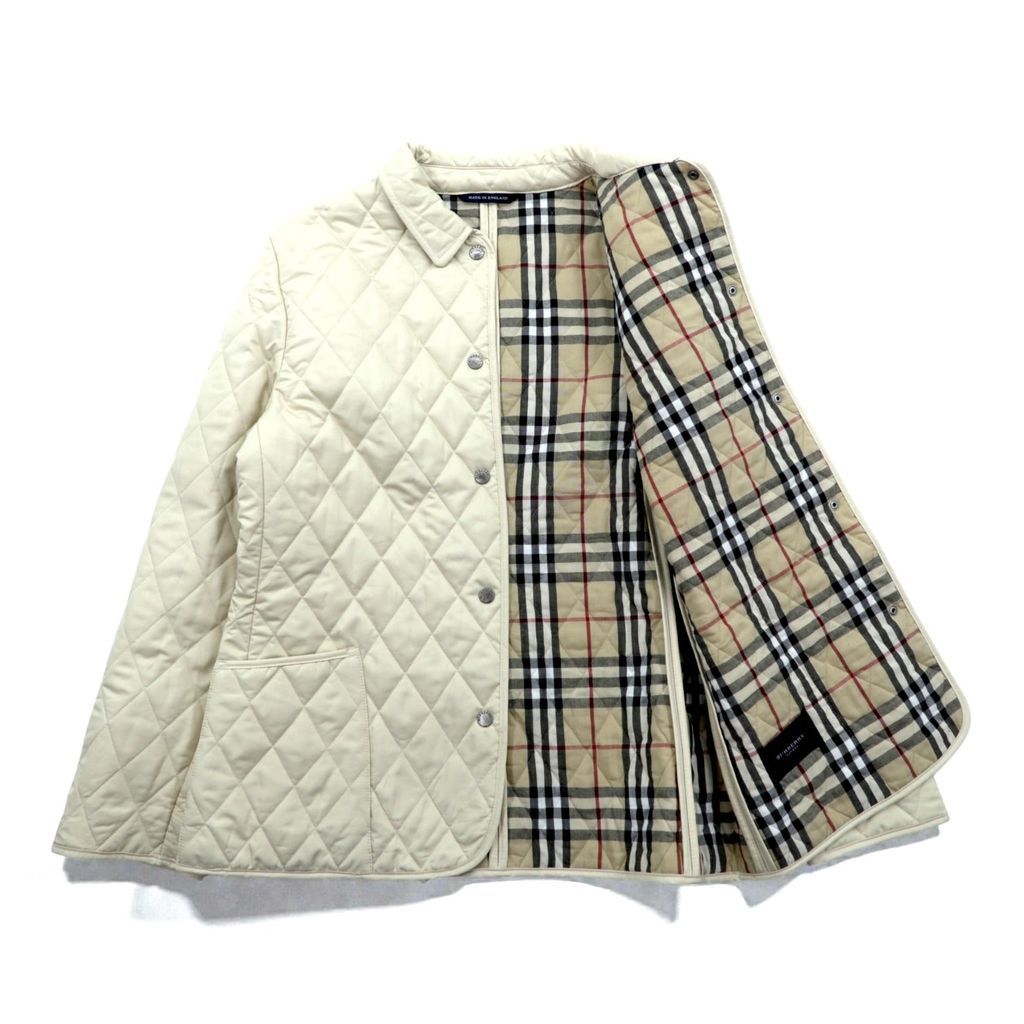 BURBERRY 英国製 キルティングジャケット M ベージュ 裏地 ノバ