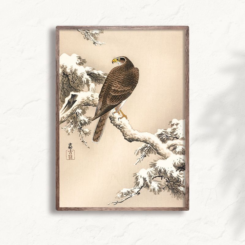 A2サイズ 小原古邨 ポスター 雪中松に鷹 浮世絵 日本画 和風 アート