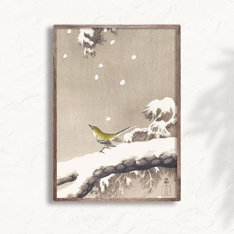 A3サイズ 小原古邨 ポスター 雪中の松に鶯 ウグイス 浮世絵 日本画