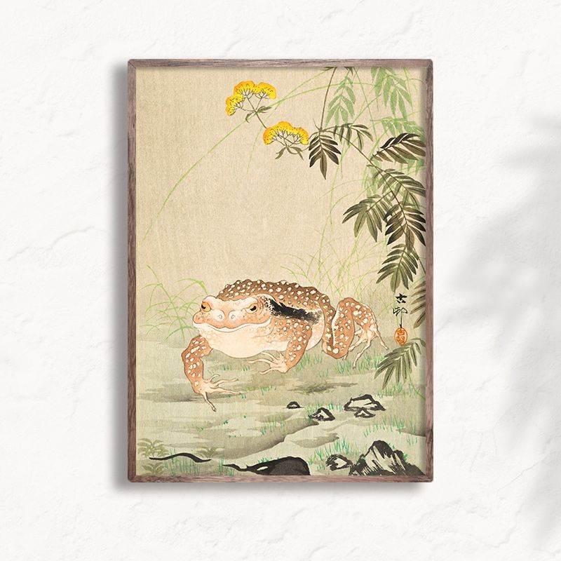 A3サイズ 小原古邨 ポスター 蟇蛙 ヒキガエル 浮世絵 日本画 和風