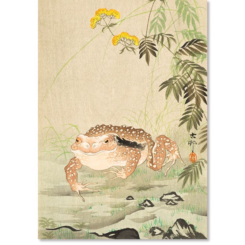 A4サイズ 小原古邨 ポスター 蟇蛙 ヒキガエル 浮世絵 日本画 和風