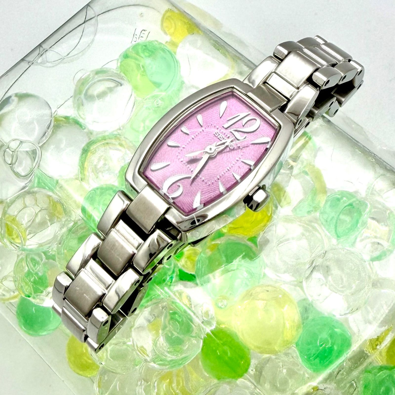 稼働】SEIKO セイコー ソーラー レディース 腕時計 パープル シルバー 