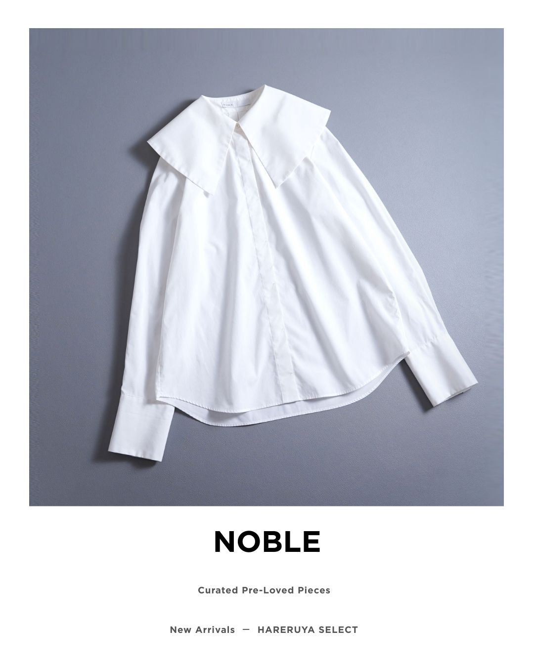 187t*美品 NOBLE ノーブル ビッグカラーシャツブラウス F ホワイト