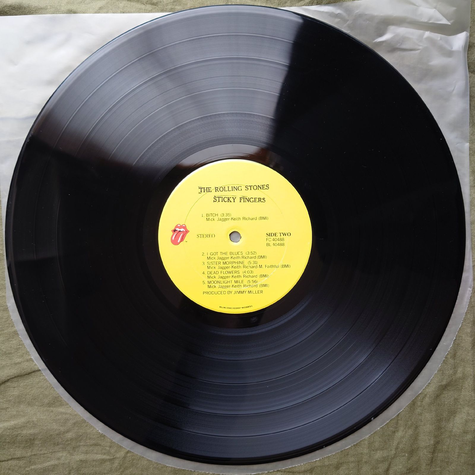 美盤 良ジャケ 1986年 米国盤 Rolling Stones LPレコード Sticky