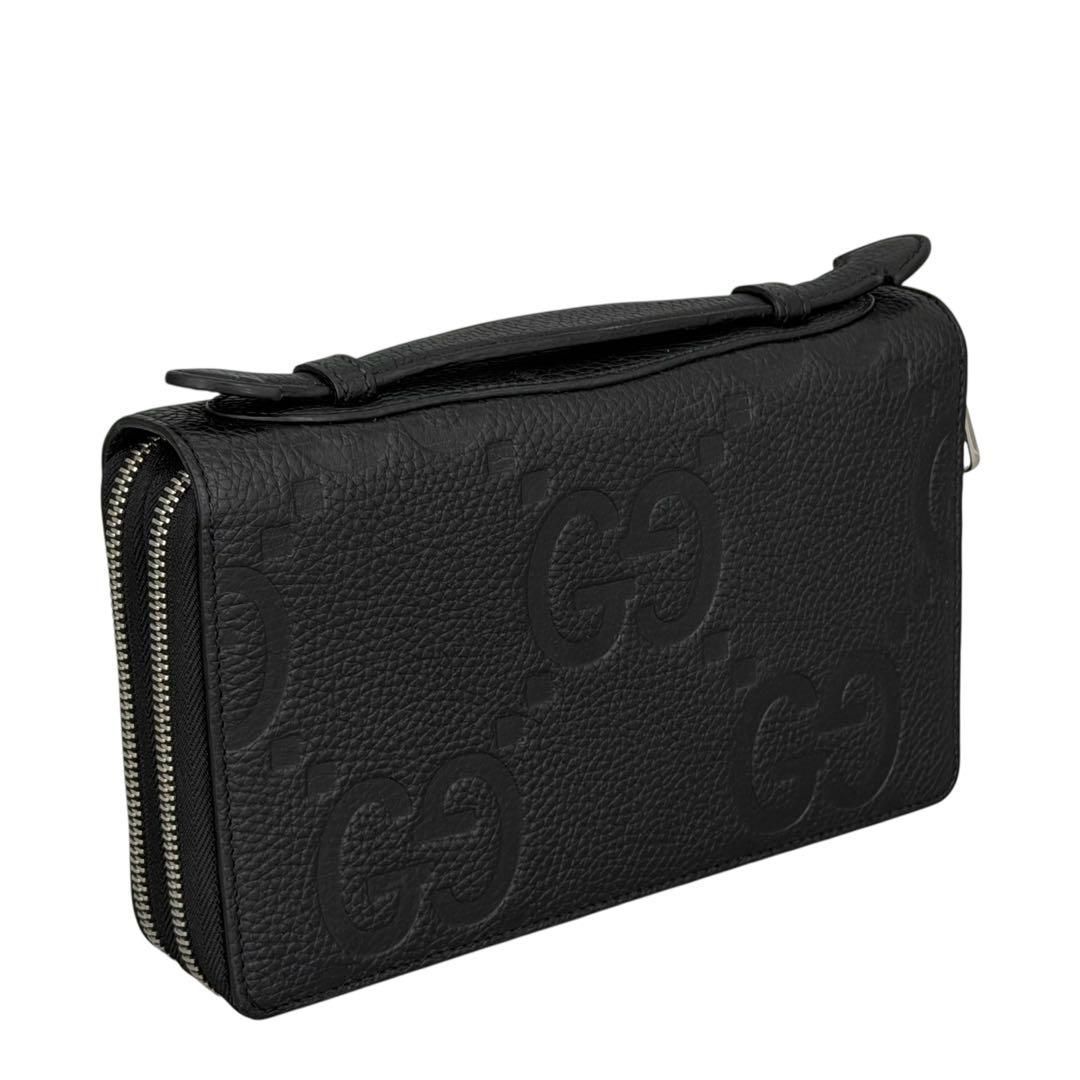グッチ 751760 ジャンボGG トラベルドキュメントケース ブラック
