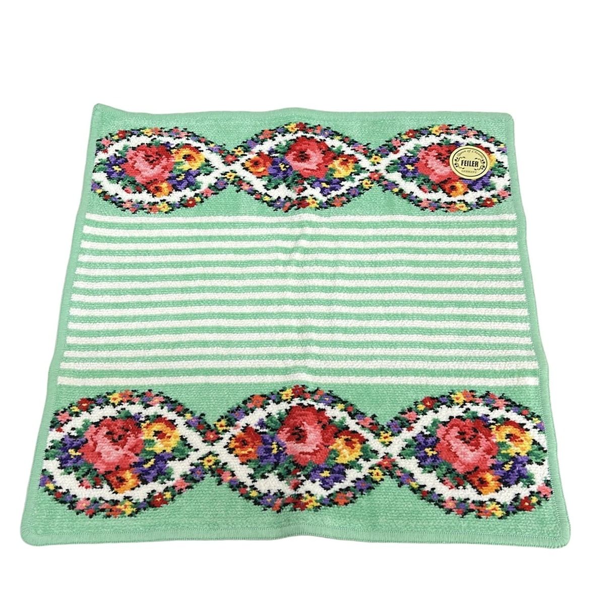 FEILER(フェイラー) 小物新品同様 - ライトグリーン×白×マルチ ハンド