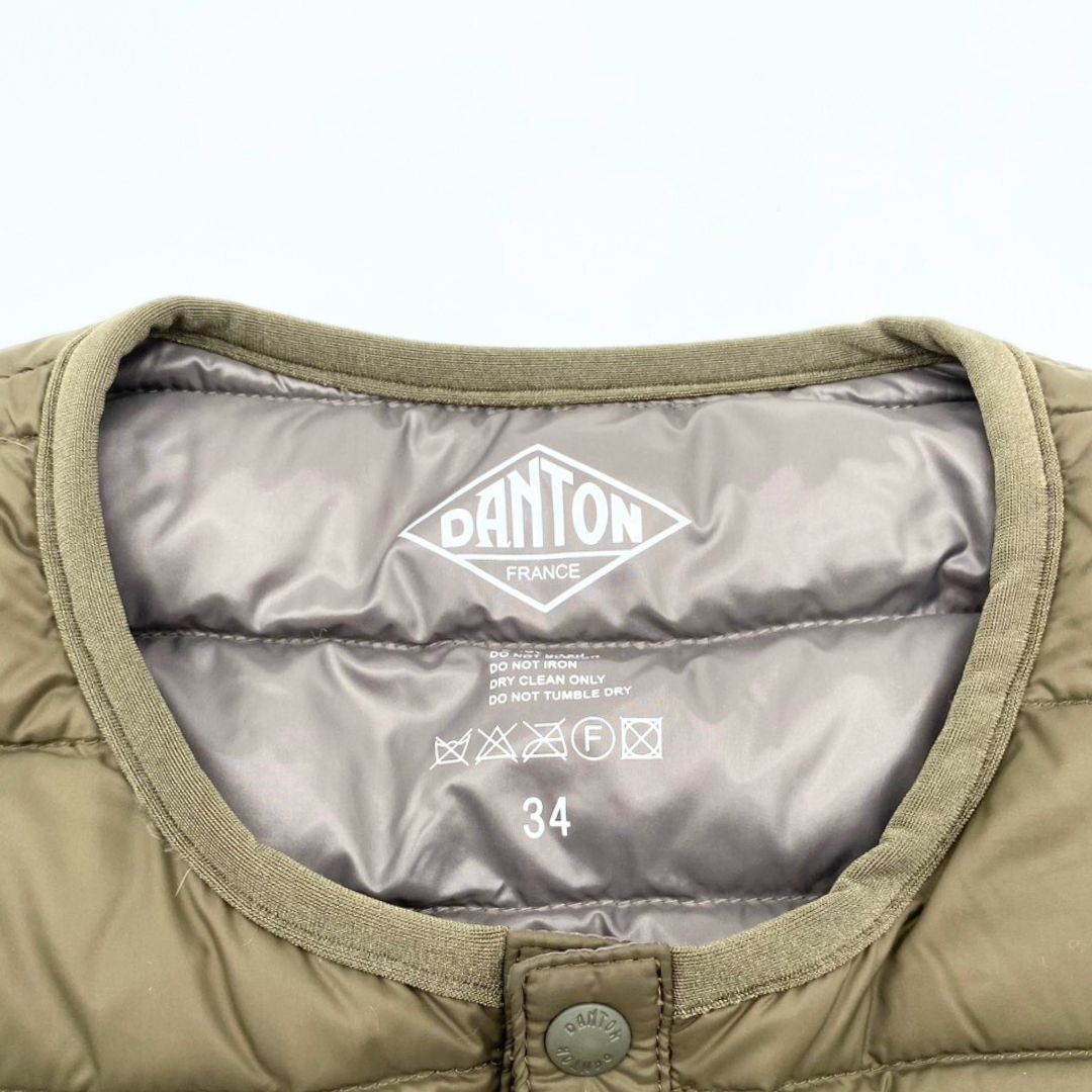 クーポン対象】DANTON ダントン ダウンベスト オリーブカラー サイズ34