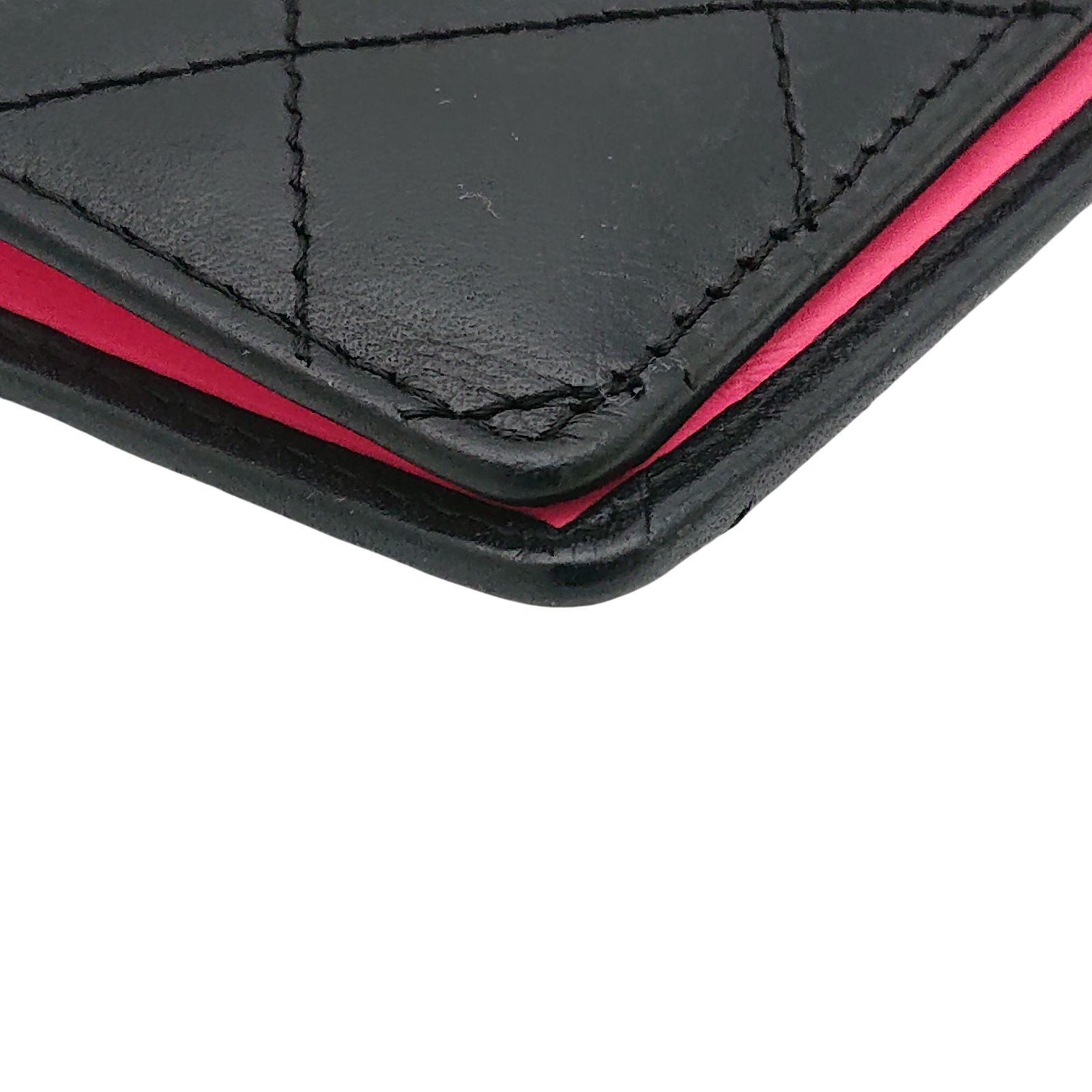 美品】CHANEL カンボンライン ココマーク 長財布 ブラックxホワイト