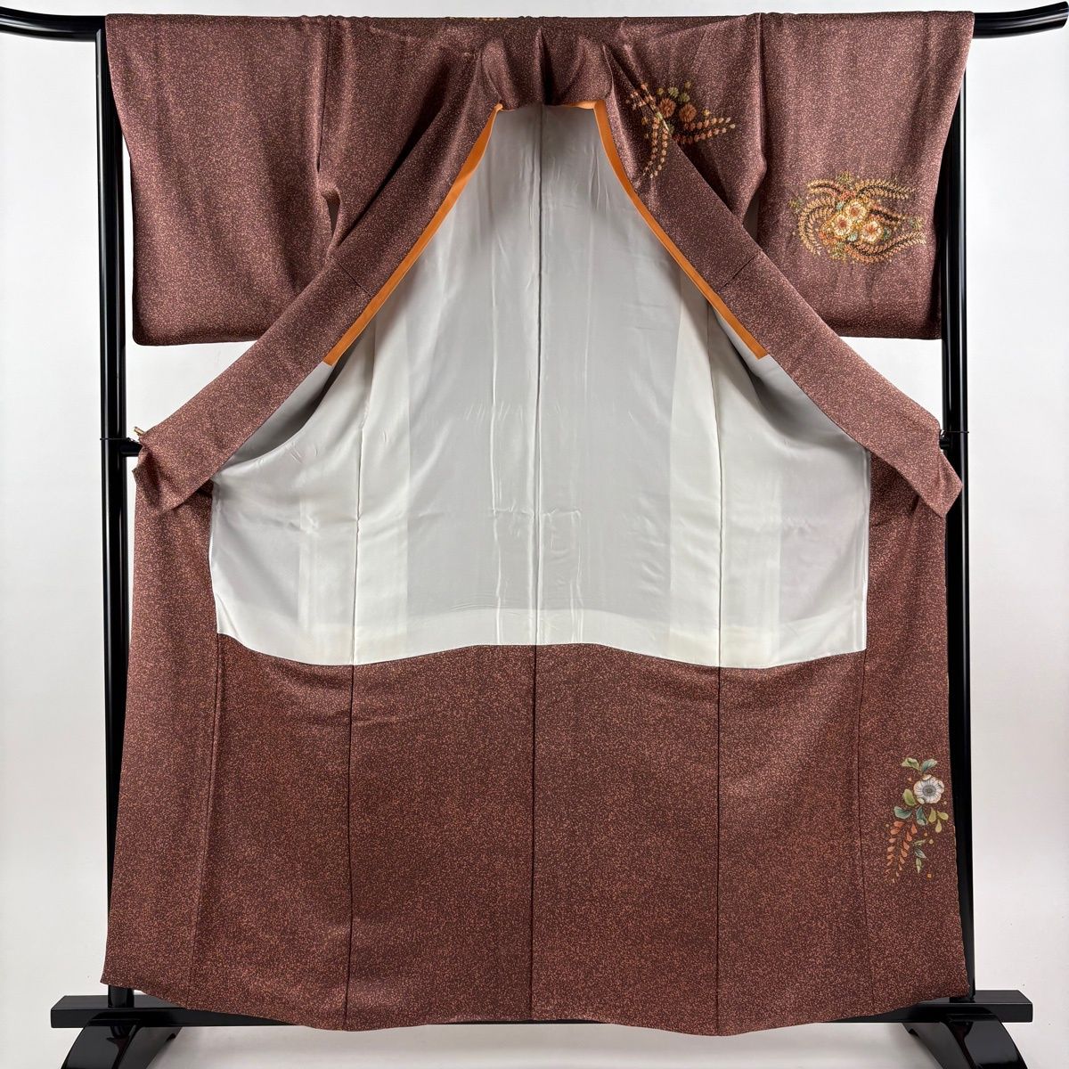 美品】 訪問着 身丈161.5cm 裄丈68cm L 袷 鈴乃屋 草花 染め分け