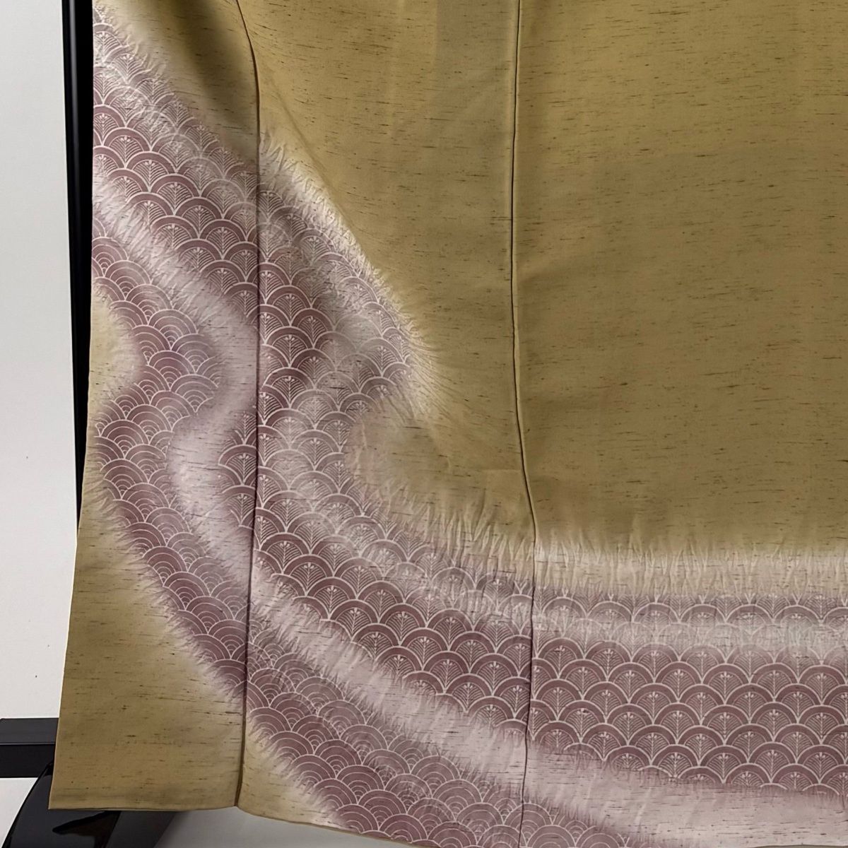 美品】 付下げ 身丈167.5cm 裄丈68cm L 袷 紬地 青海波 絞り ぼかし