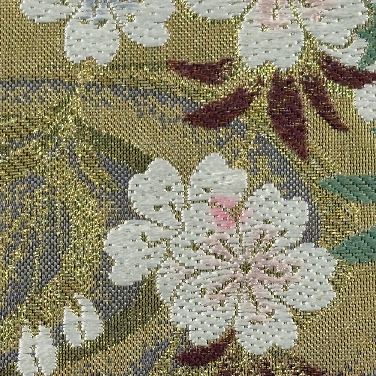 袋帯 秀品 やまと 扇 桜 金糸 刺繍 金色 六通 正絹 【中古】 - メルカリ