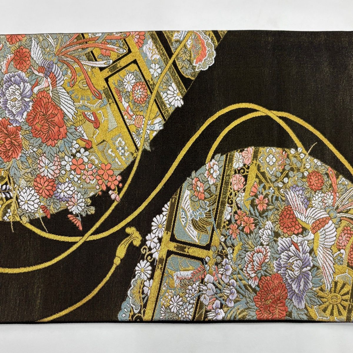 袋帯 秀品 草花 鳥 金銀糸 箔 黒 六通 正絹 【中古】 - メルカリ