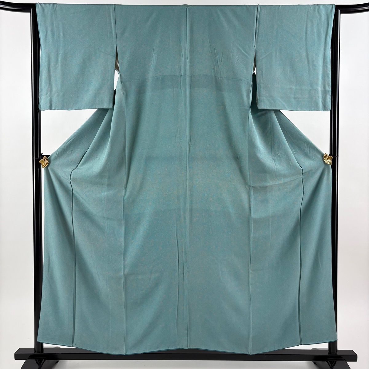 江戸小紋 身丈156.5cm 裄丈64.5cm M 袷 鮫 水色 正絹 秀品 【中古