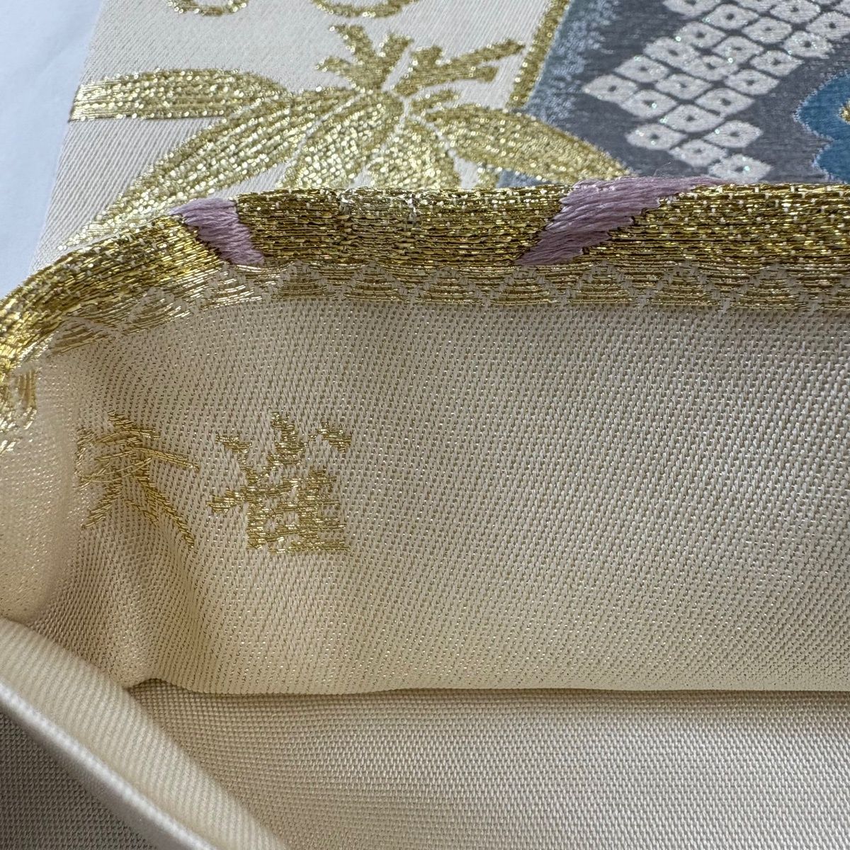 袋帯 秀品 桜 笹 金銀糸 箔 クリーム 六通 正絹 【中古】 - メルカリ