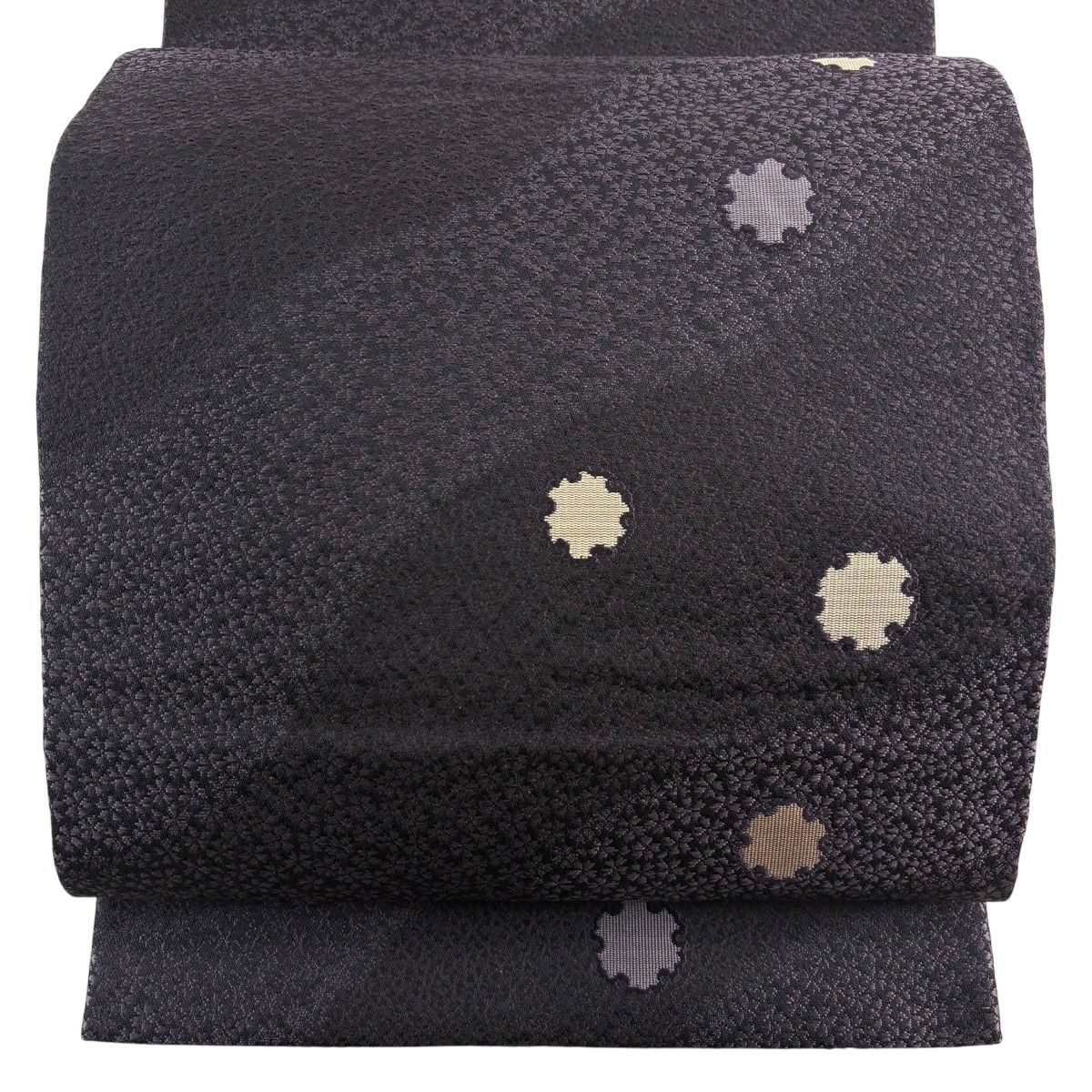 袋帯 秀品 雪輪 桜 刺繍 紫 六通 正絹 【中古】 - メルカリ