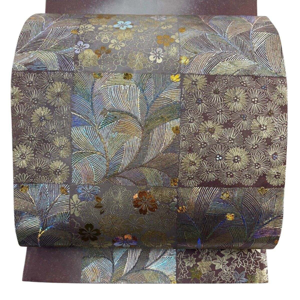 袋帯 秀品 若松 桜 金銀彩 箔 灰紫 お太鼓柄 正絹 【中古】 - メルカリ