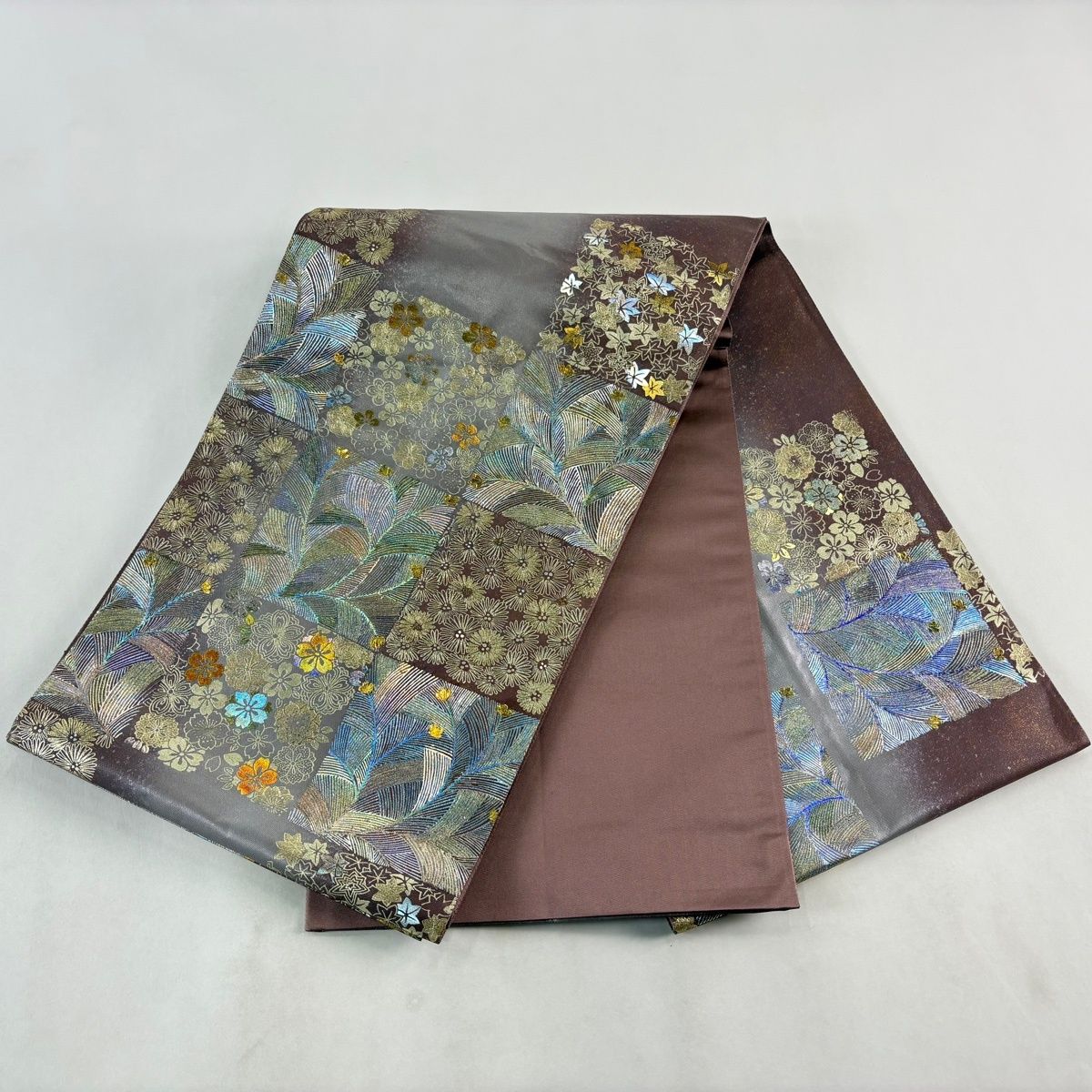 袋帯 秀品 若松 桜 金銀彩 箔 灰紫 お太鼓柄 正絹 【中古】 - メルカリ