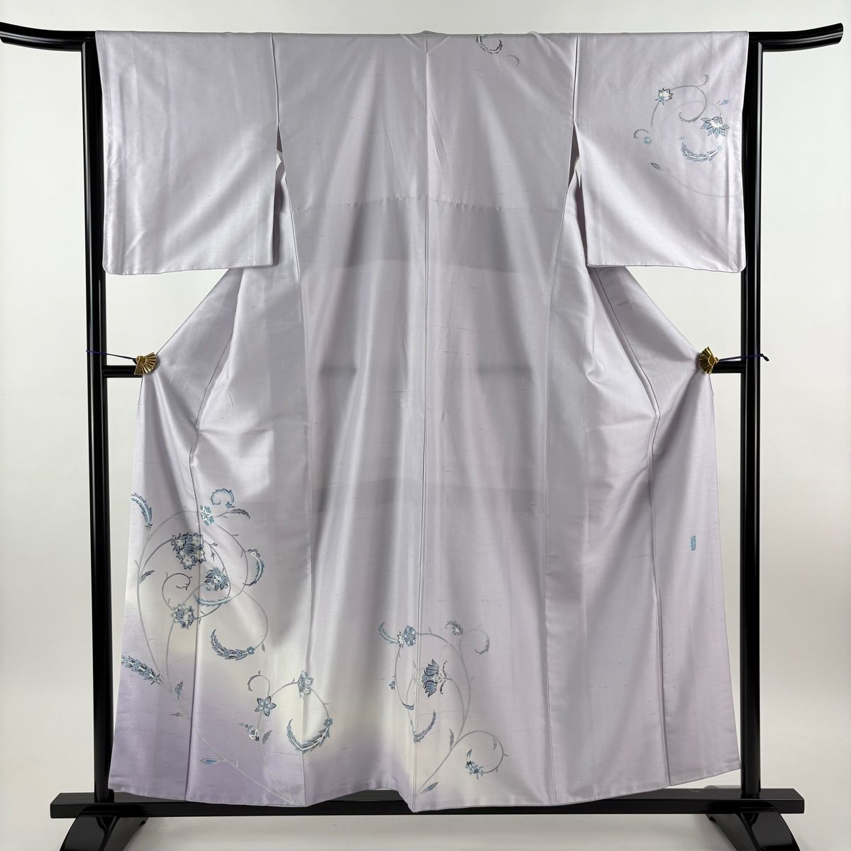 付下げ 身丈157cm 裄丈65cm M 袷 加賀友禅 柚野久美子 紬地 落款 証紙