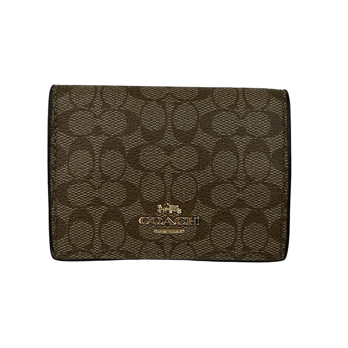 コーチ Wホック財布美品 オリガミ スモール トライフォールド