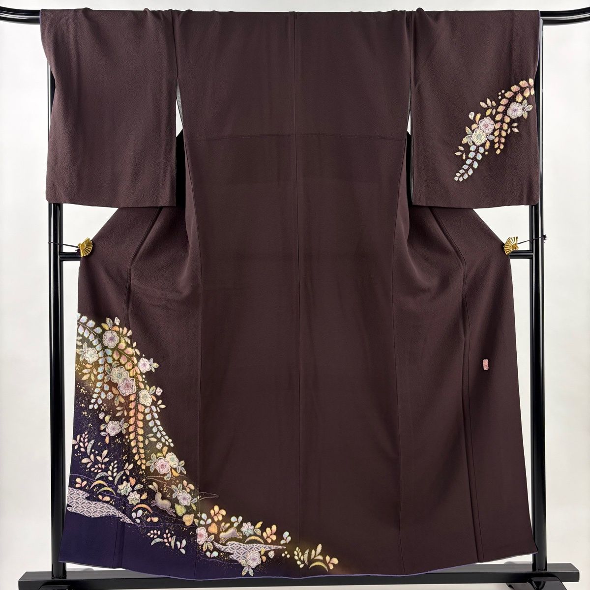 付下げ 身丈157cm 裄丈69cm L 袷 翠山工房 やまと 落款 辻が花 うさぎ