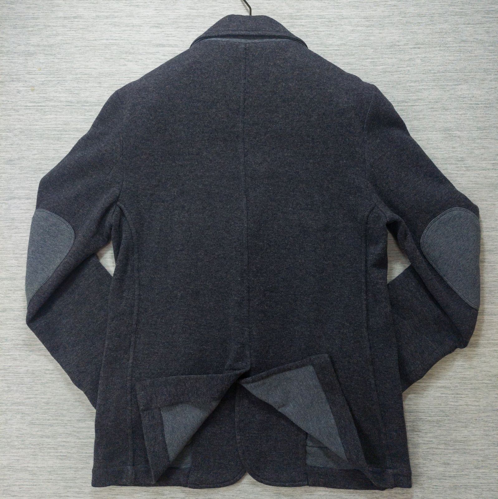 美品】HUGO BOSS ニットテーラードジャケット チャコールグレー M-L 