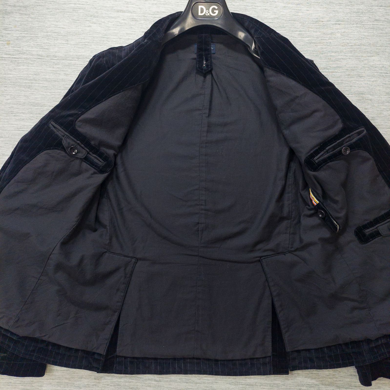 美品】ポールスミスジーンズ テーラードジャケット L ブラック ベロア