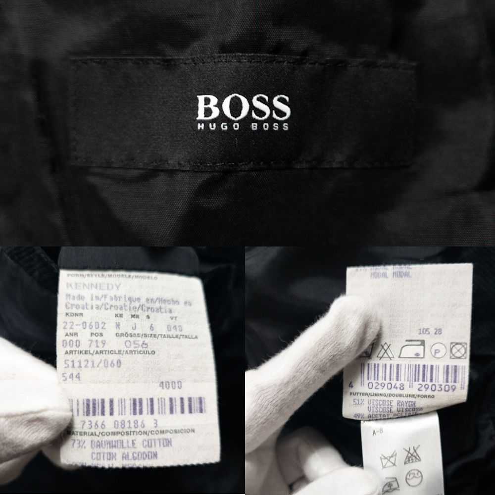美品】ボス ヒューゴボス テーラードジャケット コーデュロイ ブラック