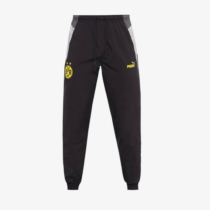 【送料無料・匿名配送】Puma プーマ ボルシア・ドルトムント 23/24 ウーブンパンツ ロングパンツ 撥水 黒 ブラック 灰色 グレー 新品 正規品 並行輸入 日本未発売