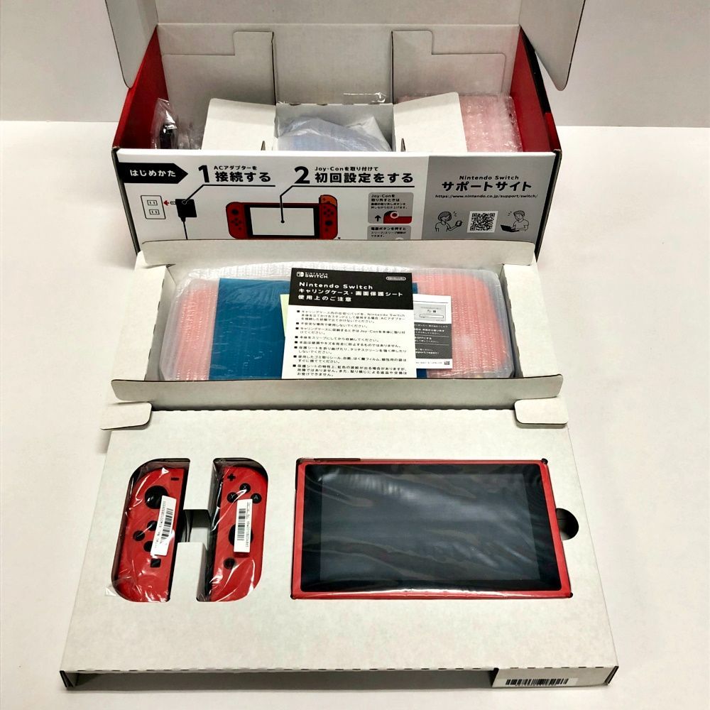 25. 【中古/動確済】Nintendo Switch本体 マリオレッド×ブルー セット