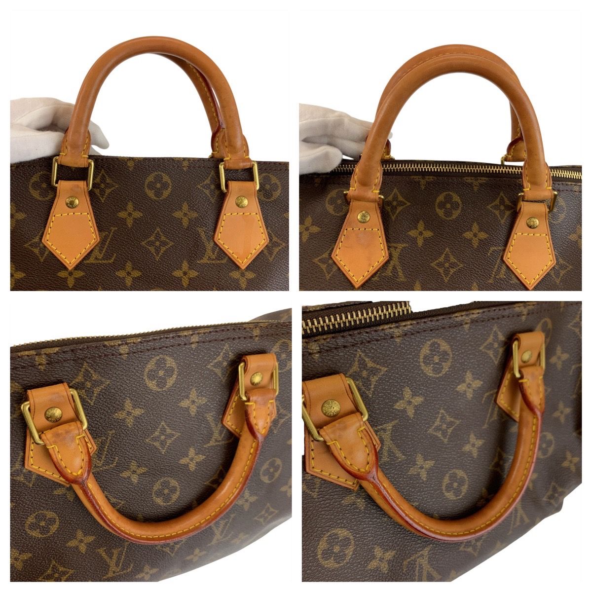 美品 LOUIS VUITTON ルイヴィトン モノグラム スピーディ30 ブラウン