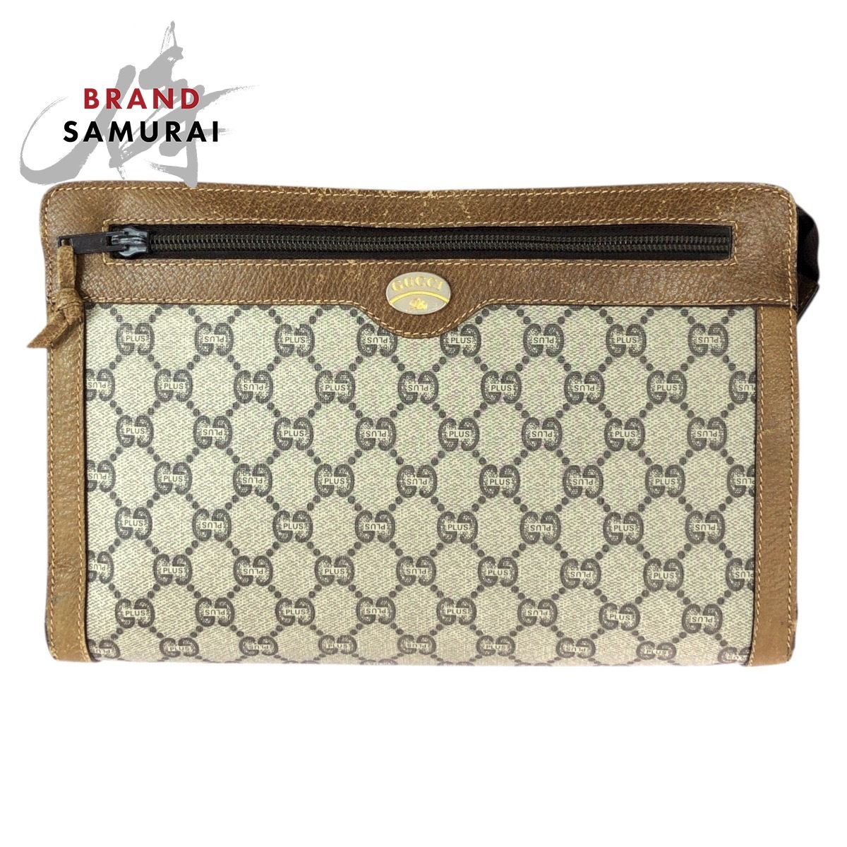 GUCCI グッチ ヴィンテージ グッチプラス ベージュ ブラウン ゴールド