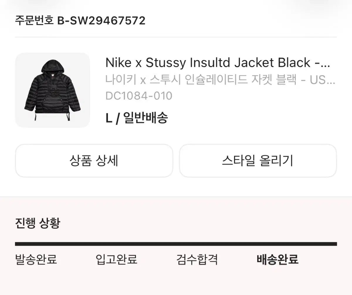 NIKE×ステューシー ダウン アノラック L