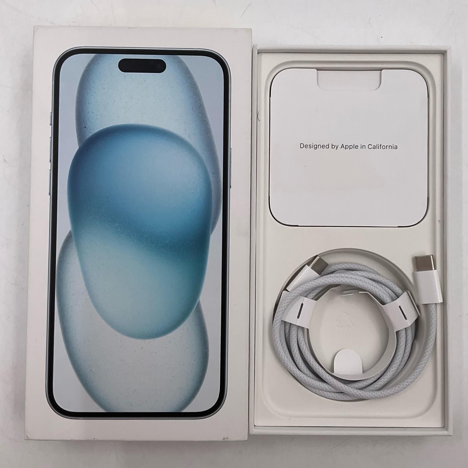 全額返金保証】【最速発送】 iPhone 15 Plus 128GB ブルー Softbank 白 