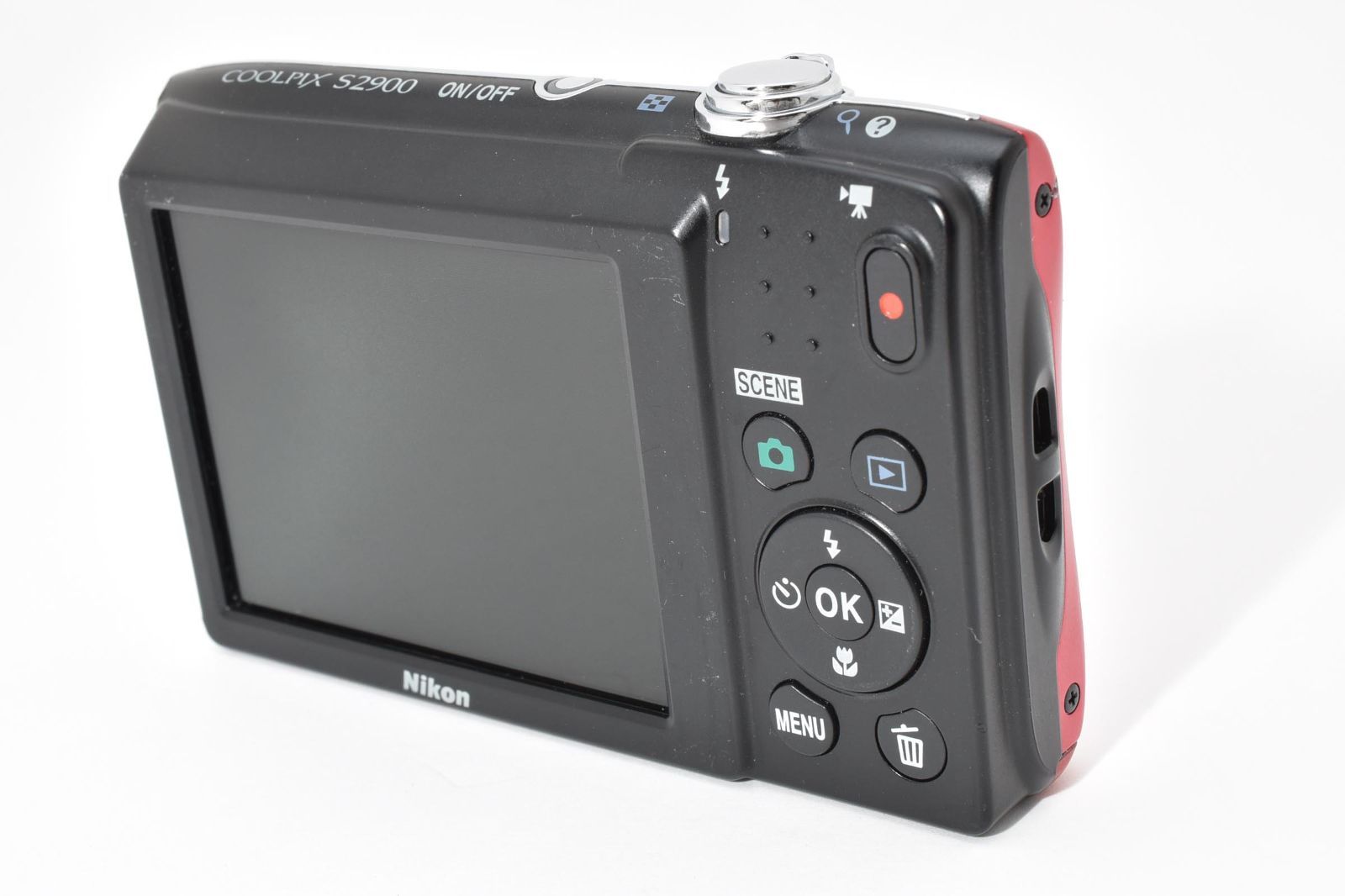 完動品】Nikon COOLPIX S2900 レッド 2005万画素 光学5倍ズーム 動作