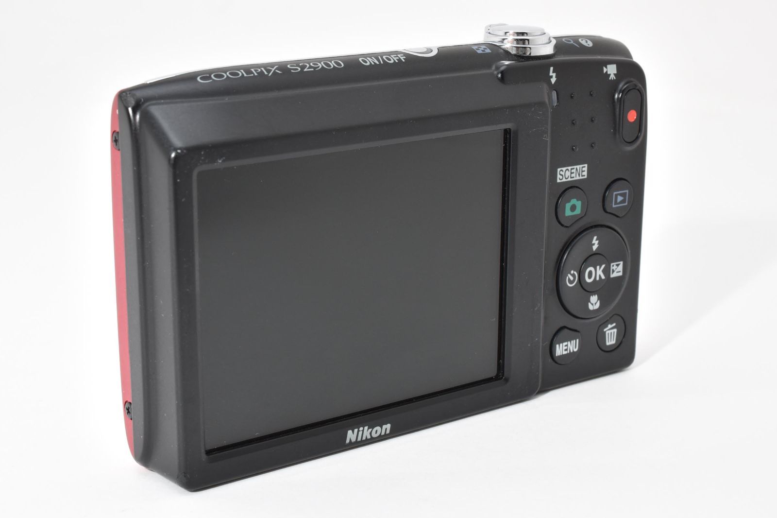 完動品】Nikon COOLPIX S2900 レッド 2005万画素 光学5倍ズーム 動作