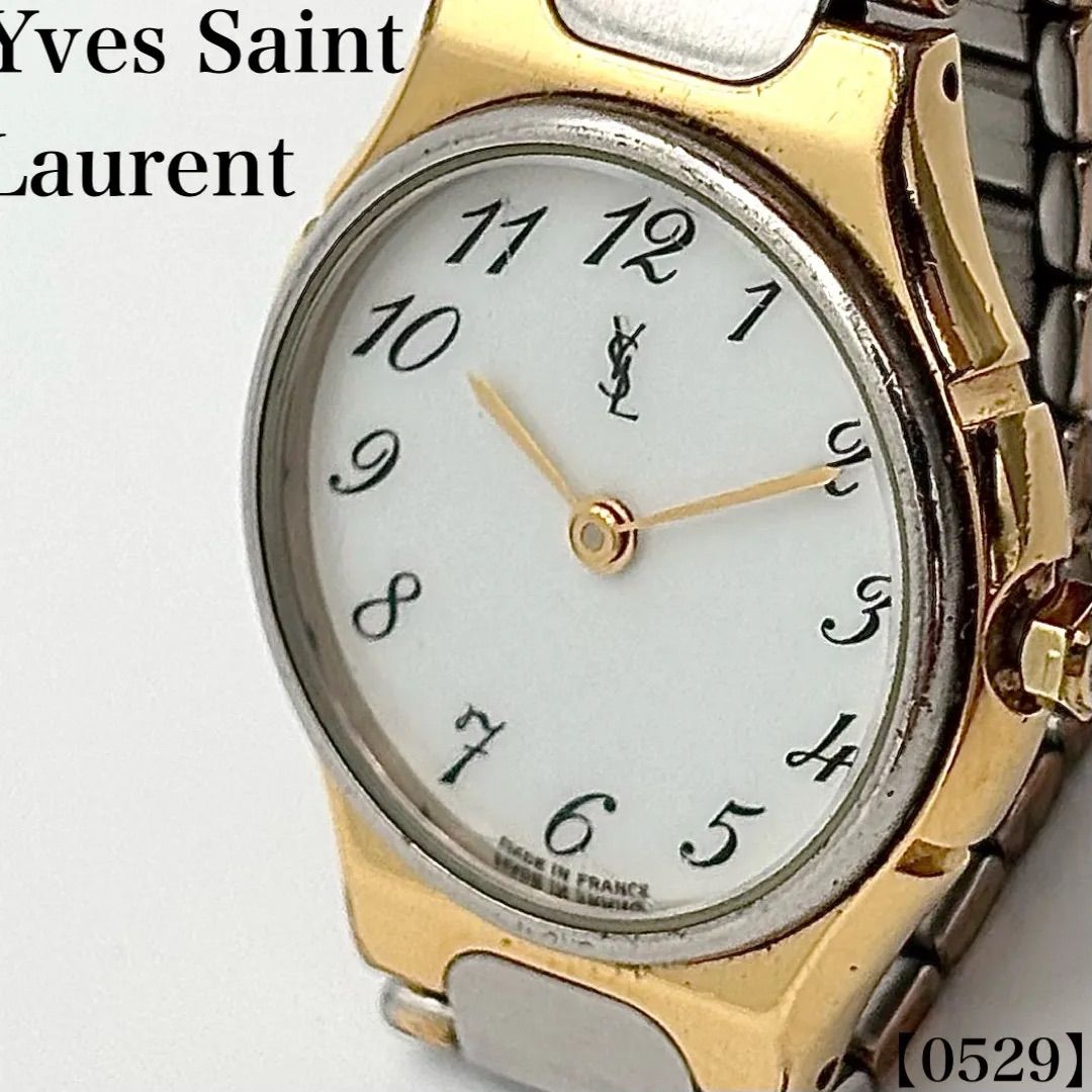 YSL ラウンド コンビ クォーツ レディース 腕時計 イヴサンローラン