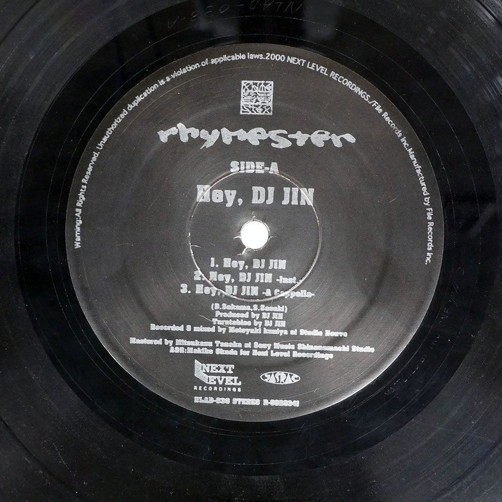 国内盤 ライムスター/HEY, DJ JIN/NEXT LEVEL RECORDINGS NLAD038 12