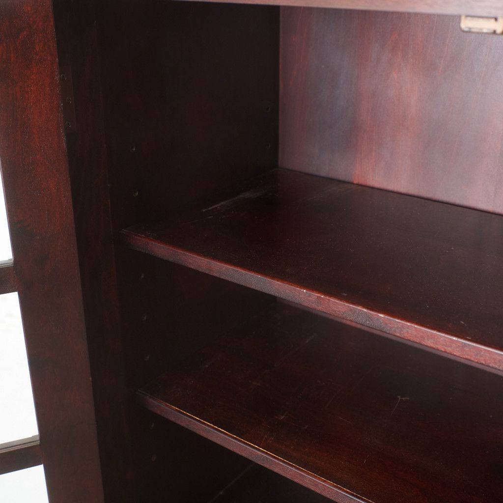 九州民芸家具 食器棚 水目桜 無垢材 カップボード 書棚 本棚 ガラス